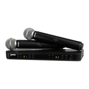 Shure BLX288E/SM58-M17 - System bezprzewodowy z podwójnym odbiornikiem i mikrofonami SM58 (662-686 MHz)