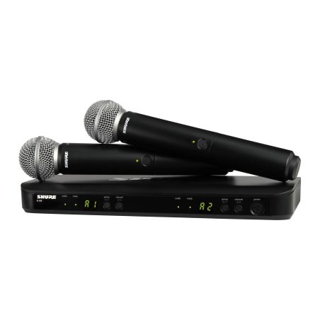 Shure BLX288E/SM58-M17 - System bezprzewodowy z podwójnym odbiornikiem i mikrofonami SM58 (662-686 MHz)