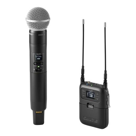 Shure SLXD25/SM58-G59 - Cyfrowy nakamerowy system bezprzewodowy z nadajnikiem doręcznym SM58 (470-514 MHz)