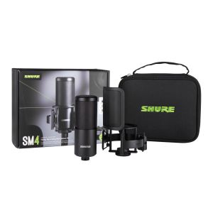 Shure SM4-K-KIT - SM4 MIC, BLACK, W/ SHOCK MOUNT, CASE