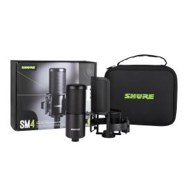 Shure SM4-K-KIT - SM4 MIC, BLACK, W/ SHOCK MOUNT, CASE