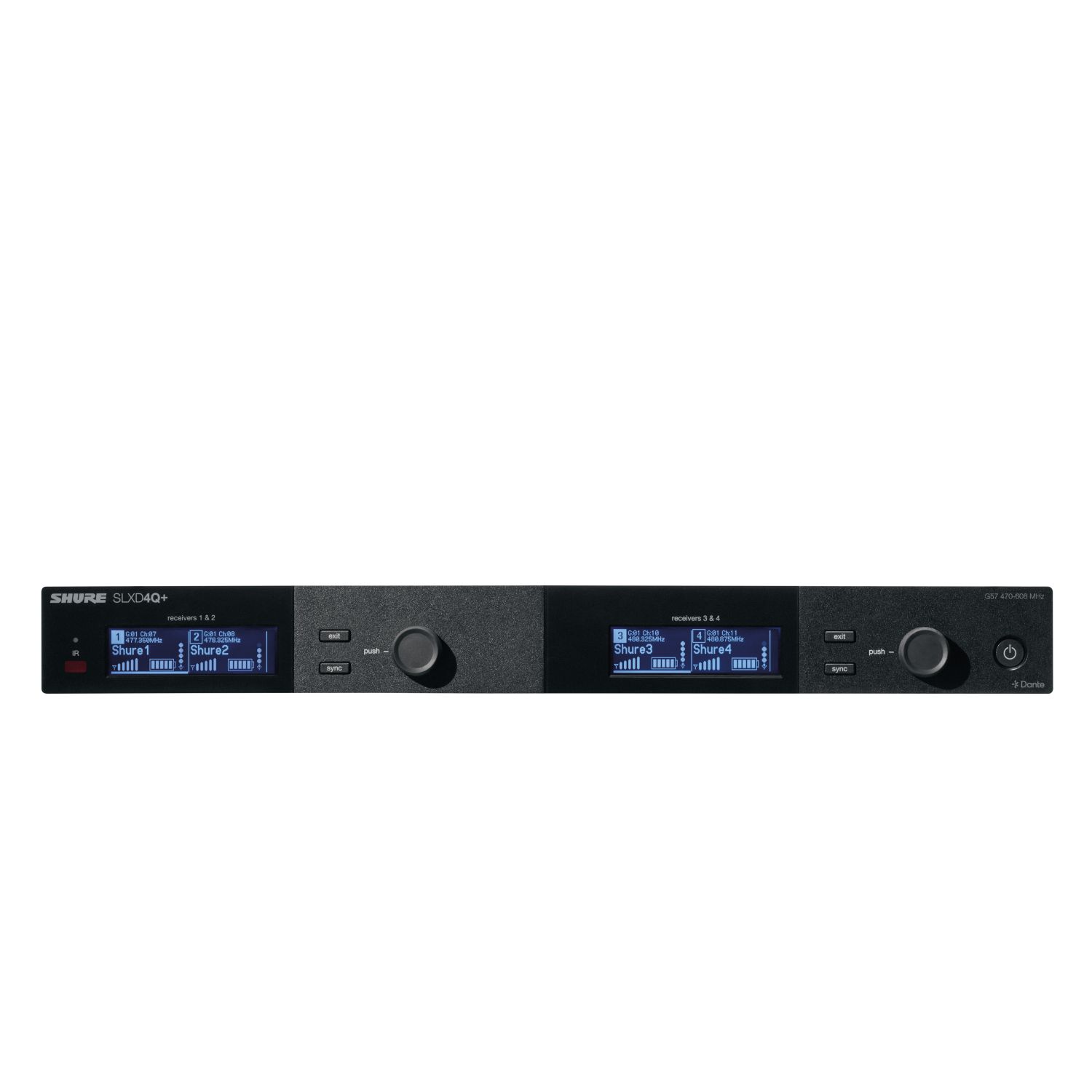 Shure SLXD4QDAN+E-G65 - Odbiornik poczwórny cyfrowy (470-606 MHz) Shure SLXD4QDAN+E-G65 - Odbiornik poczwórny cyfrowy (470-606 MHz)