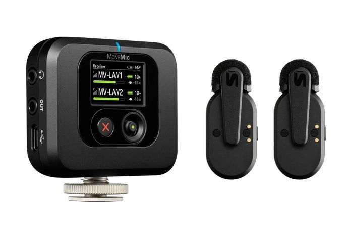 Shure MV-TWO-KIT-Z6 - Zestaw dwóch mikrofonów bezprzewodowych MoveMic MV-LAV, Case ładujący, Odbiornik