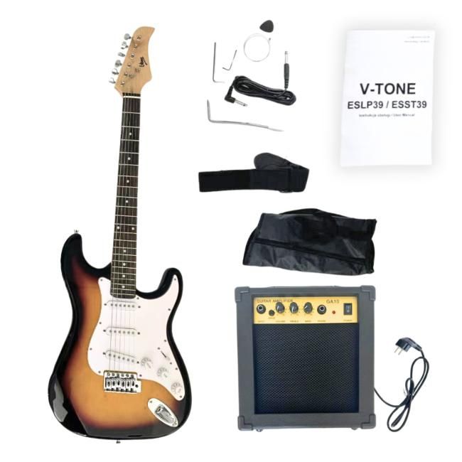 V-TONE ESST39 SB gitara elektryczna 4/4 stratocast V-TONE ESST39 SB gitara elektryczna 4/4 stratocast