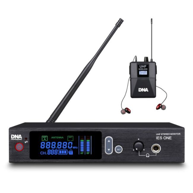 DNA IES ONE profesjonalny douszny odsłuch bezprzew DNA IES ONE profesjonalny douszny odsłuch bezprzewodowy stereo system monitorowania dźwięku UHF 550-580 MHz