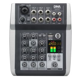  DNA QMX502 analogowy mikser dźwięku 5 kanałów Bluetooth USB MP3 Phantom +48V akumulator 2500 mAh 
