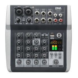  DNA QMX602 analogowy mikser dźwięku 6 kanałów Bluetooth USB MP3 Phantom +48V akumulator 2500 mAh 