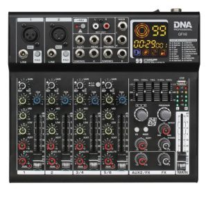  DNA QFX6 analogowy mikser dźwięku 6 kanałów Bluetooth USB MP3 Phantom +48V DSP 