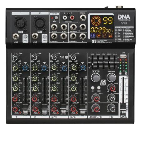 DNA QFX6 analogowy mikser dźwięku 6 kanałów Blueto