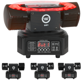 LIGHT4ME SID1 multiefekt świetlny LED 4w1 RGBWA efekt beam 2x laser R/G złoty stroboskop