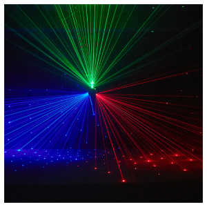  LIGHT4ME UFO multiefekt świetlny LED 6w1 efekt beam RGBW 3x laser R/G/B biały stroboskop efekt ring RGB oświetlenie dyskotekowe