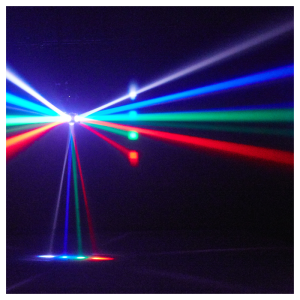  LIGHT4ME UFO multiefekt świetlny LED 6w1 efekt beam RGBW 3x laser R/G/B biały stroboskop efekt ring RGB oświetlenie dyskotekowe