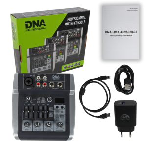  DNA QMX402 analogowy mikser dźwięku 3 kanały Bluetooth USB-C akumulator 2500 mAh 