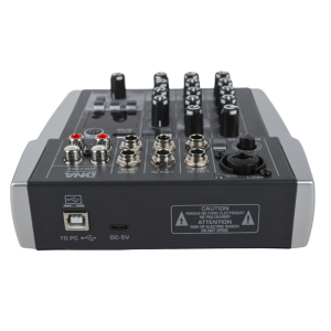  DNA QMX502 analogowy mikser dźwięku 5 kanałów Bluetooth USB MP3 Phantom +48V akumulator 2500 mAh 