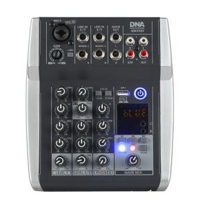 DNA QMX502 analogowy mikser dźwięku 5 kanałów Bluetooth USB MP3 Phantom +48V akumulator 2500 mAh 