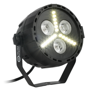 LIGHT4ME TRI PAR STROBE reflektor par stroboskop oświetlenie imprezowe efekt świetlny LED RGB+W