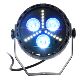 LIGHT4ME TRI PAR STROBE reflektor par stroboskop oświetlenie imprezowe efekt świetlny LED RGB+W