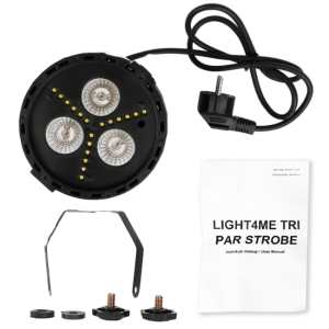 LIGHT4ME TRI PAR STROBE reflektor par stroboskop oświetlenie imprezowe efekt świetlny LED RGB+W