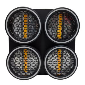  LIGHT4ME BLINDER LED 4 RING oświetlacz sceniczny oświetlenie estradowe efekt ring 4x30W WW LED COB + 252x0,2W RGB LED 