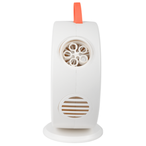 LIGHT4ME BF1 wytwornica baniek maszyna do baniek bezprzewodowa akumulatorowa obrotowa 90/360° biała USB-C 4000 mAh
