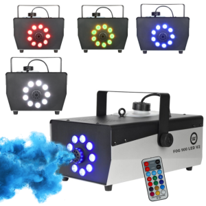  LIGHT4ME FOG 900 LED V2 wytwornica dymu mgły pilot bezprzewodowy kontroler przewodowy 900W 