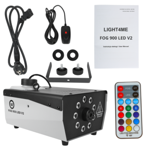  LIGHT4ME FOG 900 LED V2 wytwornica dymu mgły pilot bezprzewodowy kontroler przewodowy 900W 
