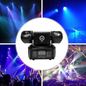 LIGHT4ME SID1 multiefekt świetlny LED 4w1 RGBWA efekt beam 2x laser R/G złoty stroboskop
