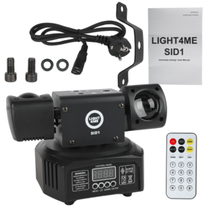 LIGHT4ME SID1 multiefekt świetlny LED 4w1 RGBWA efekt beam 2x laser R/G złoty stroboskop