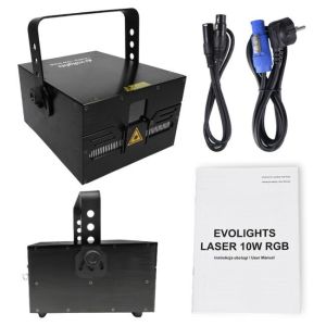 EVOLIGHTS LASER 10W RGB profesjonalne sceniczne oświetlenie laserowe