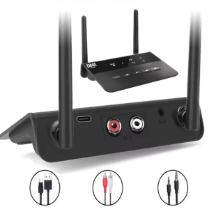  DNA HTVR system bezprzewodowej transmisji odbioru Bluetooth 5.0 nadajnik odbiornik adapter USB-C cinch RCA AUX zasięg do 80 m 
