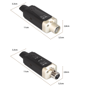  DNA WXLR1 bezprzewodowy system transmisji audio UHF nadajnik odbiornik USB-C +48V Phantom 2x adapter XLR/jack 6,35 mm zestaw 
