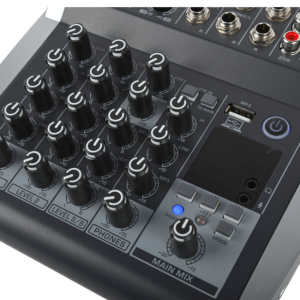  DNA QMX602 analogowy mikser dźwięku 6 kanałów Bluetooth USB MP3 Phantom +48V akumulator 2500 mAh 
