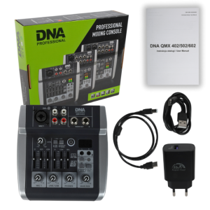  DNA QMX602 analogowy mikser dźwięku 6 kanałów Bluetooth USB MP3 Phantom +48V akumulator 2500 mAh 