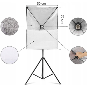 DNA SOFTBOX 1 SET 2X60W prostokątny odbłyśnik 50x7