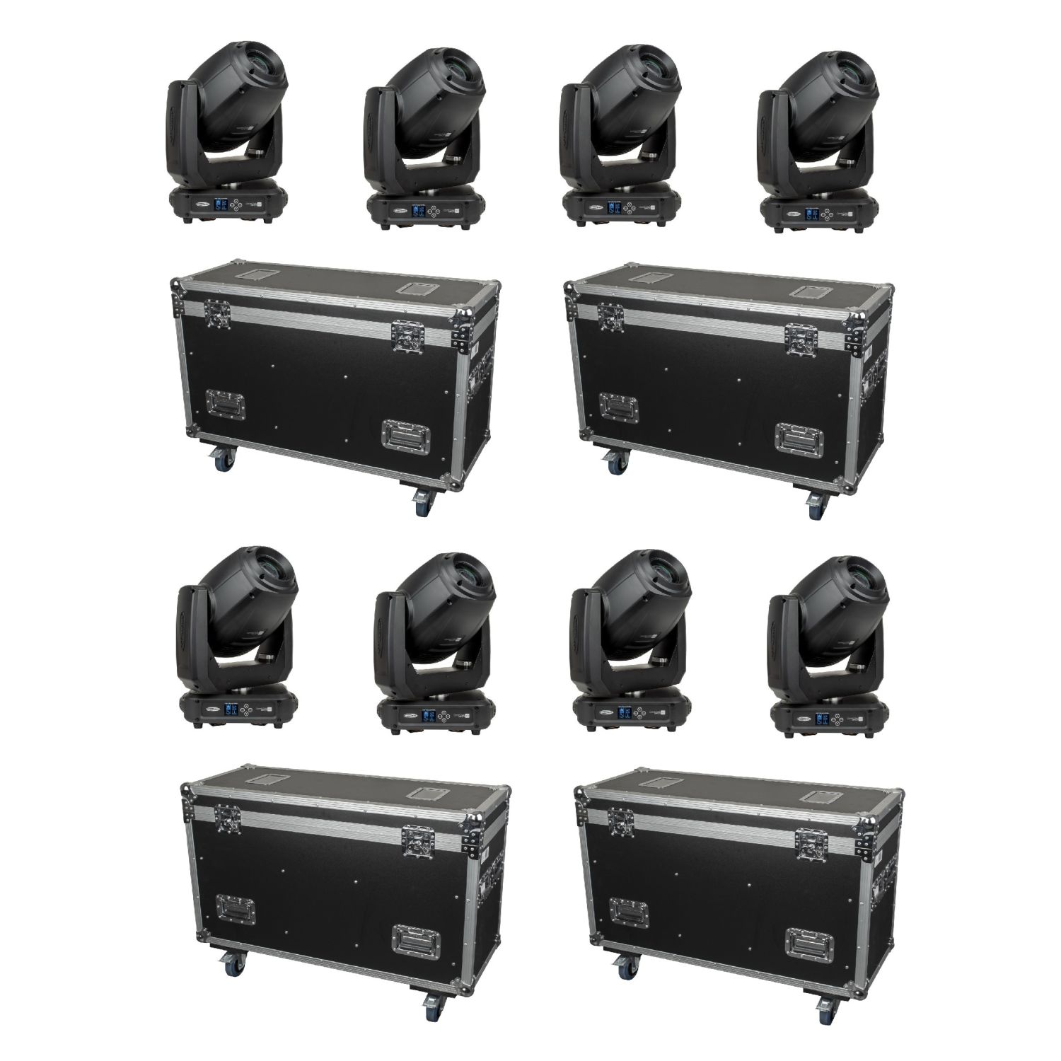 Showtec 8x Phantom 250 Spot - głowa ruchoma (para) + case