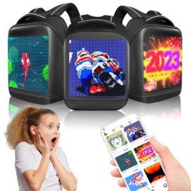  DH Style Led Backpack świecący plecak z ekranem LED RGB USB-A aplikacja Bluetooth 8 wbudowanych efektów wyświetlania 