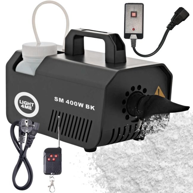 LIGHT4ME SM 400W BK generator wytwornica śniegu cz LIGHT4ME SM 400W BK generator wytwornica śniegu czarna pilot bezprzewodowy kontroler przewodowy