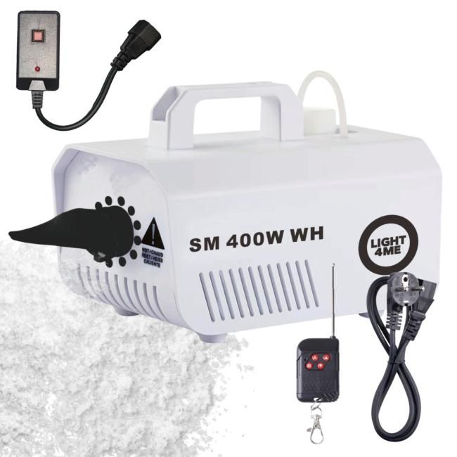 LIGHT4ME SM 400W WH generator wytwornica śniegu bi LIGHT4ME SM 400W WH generator wytwornica śniegu biała pilot bezprzewodowy kontroler przewodowy