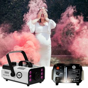  LIGHT4ME FOG 900 LED wytwornica dymu mgły pilot bezprzewodowy kontroler przewodowy 900W efekt świetlny 6x3W RGB 