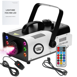 LIGHT4ME FOG 900 LED wytwornica dymu mgły pilot bezprzewodowy kontroler przewodowy 900W efekt świetlny 6x3W RGB