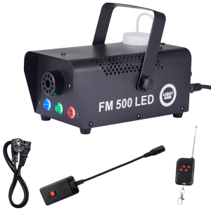  LIGHT4ME FM 500 LED V2 wytwornica dymu mgły pilot bezprzewodowy kontroler przewodowy 500W efekt świetlny 3x1W RGB 