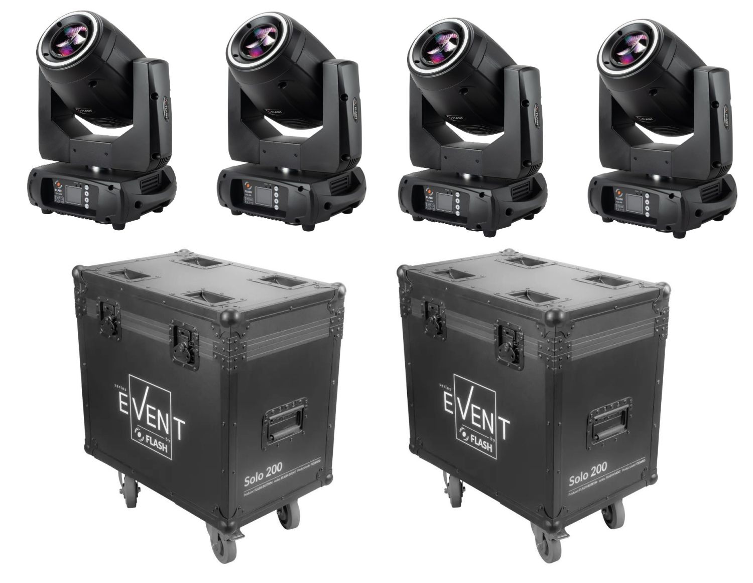 Flash 4x MH-SOLO200 - głowa ruchoma + case