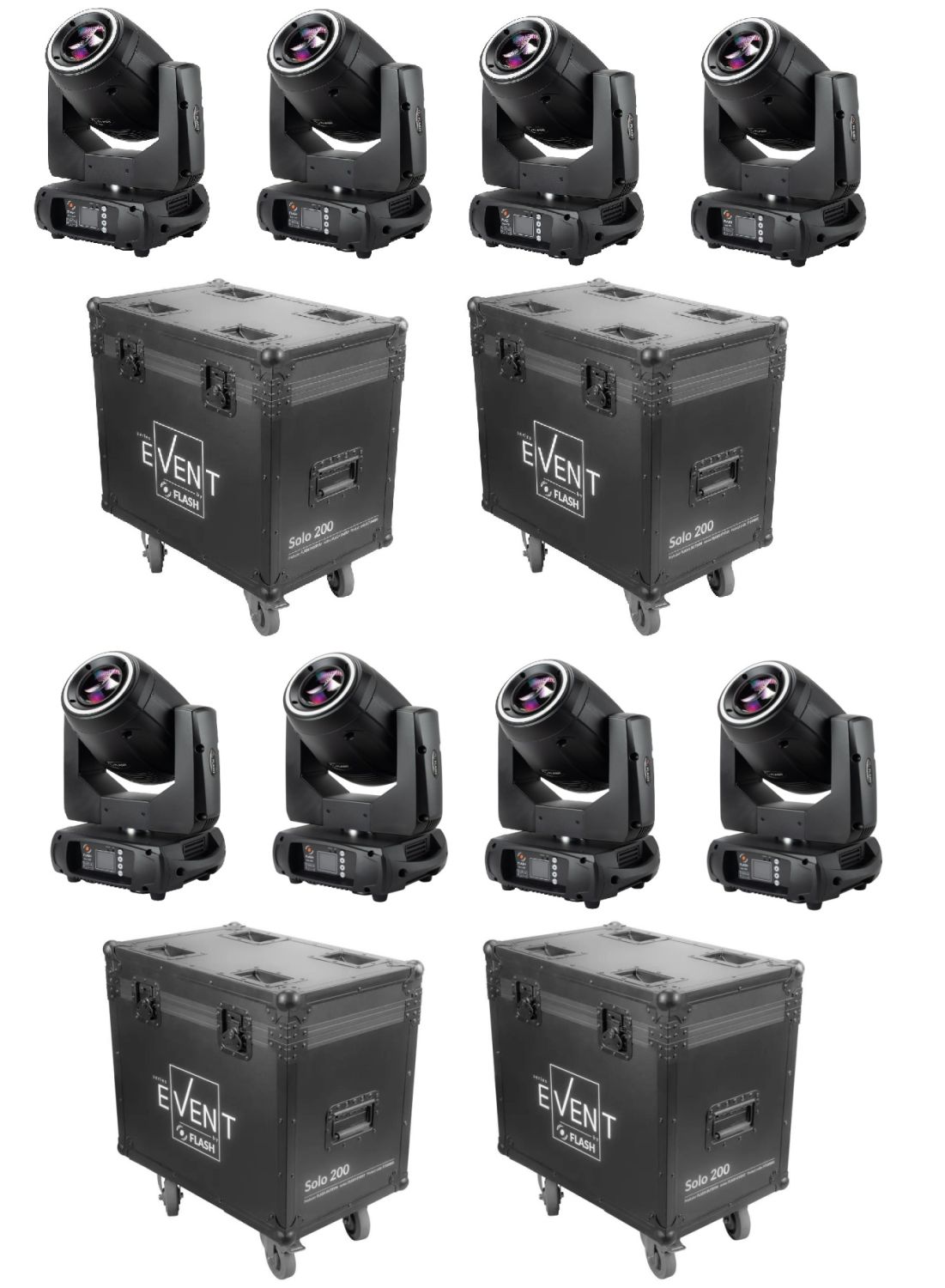 Flash 8x MH-SOLO200 - głowa ruchoma + case