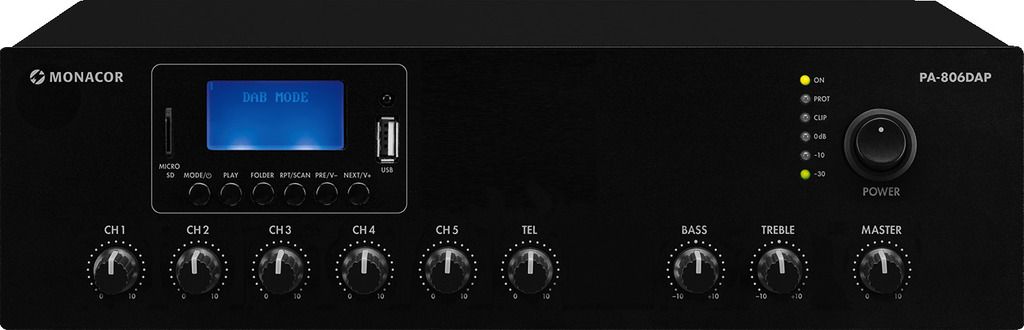 Monacor PA-806DAP - Cyfrowy wzmacniacz miksujący PA