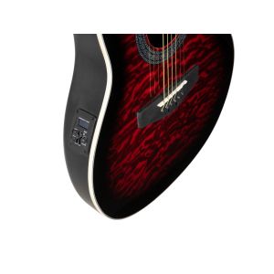 DIMAVERY RB-300 Rounded Back, red - gitara elektro-akustyczna