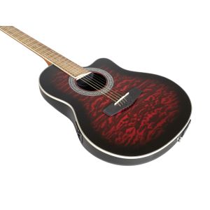 DIMAVERY RB-300 Rounded Back, red - gitara elektro-akustyczna