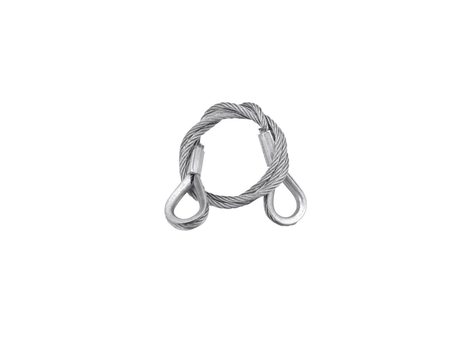 EUROLITE Steel Rope 600x3mm silver with Thimbles - linka montażowa zabezpieczająca