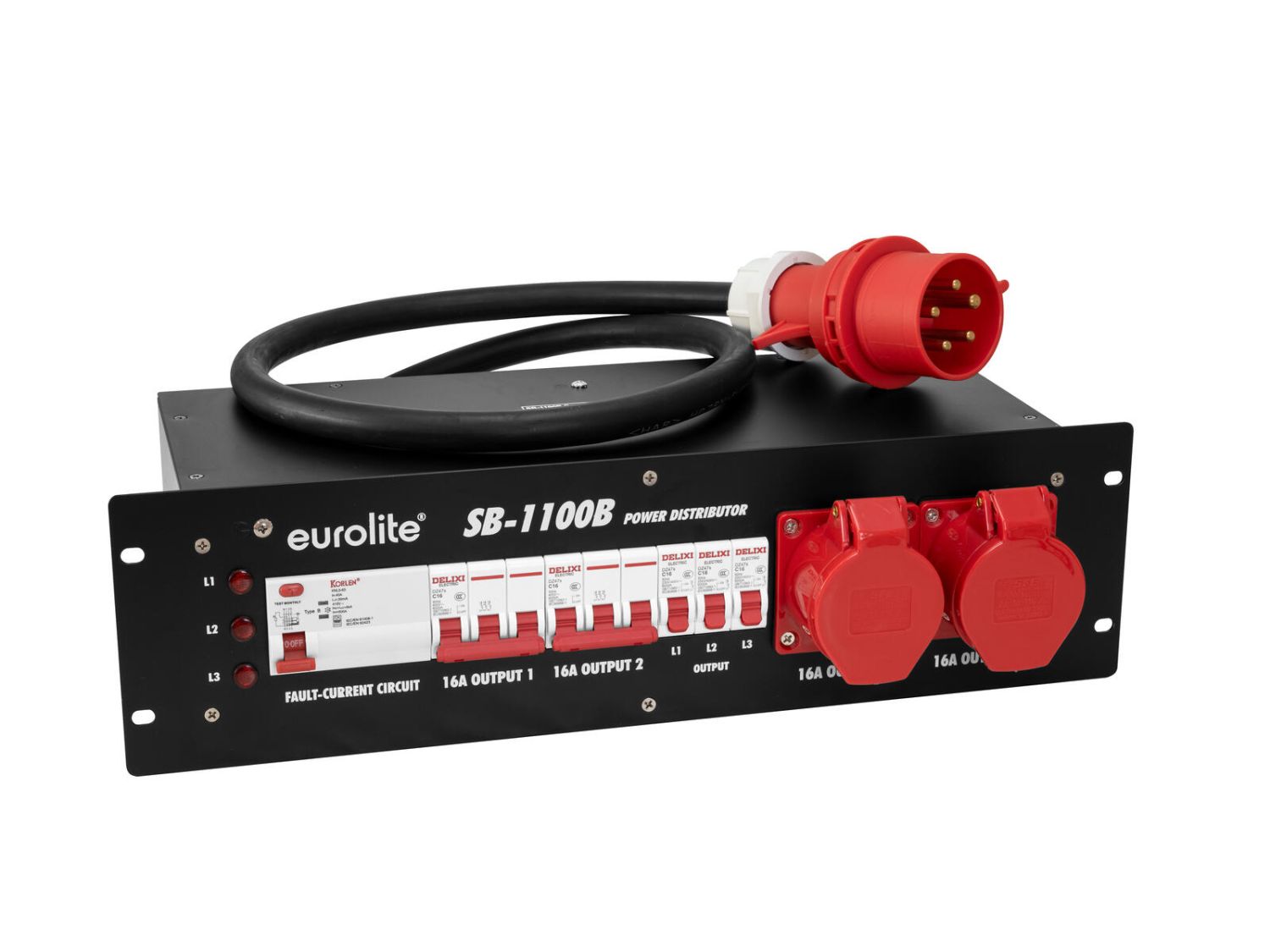 EUROLITE SB-1100B - rozdzielacz 32 A w obudowie 483 mm (19")