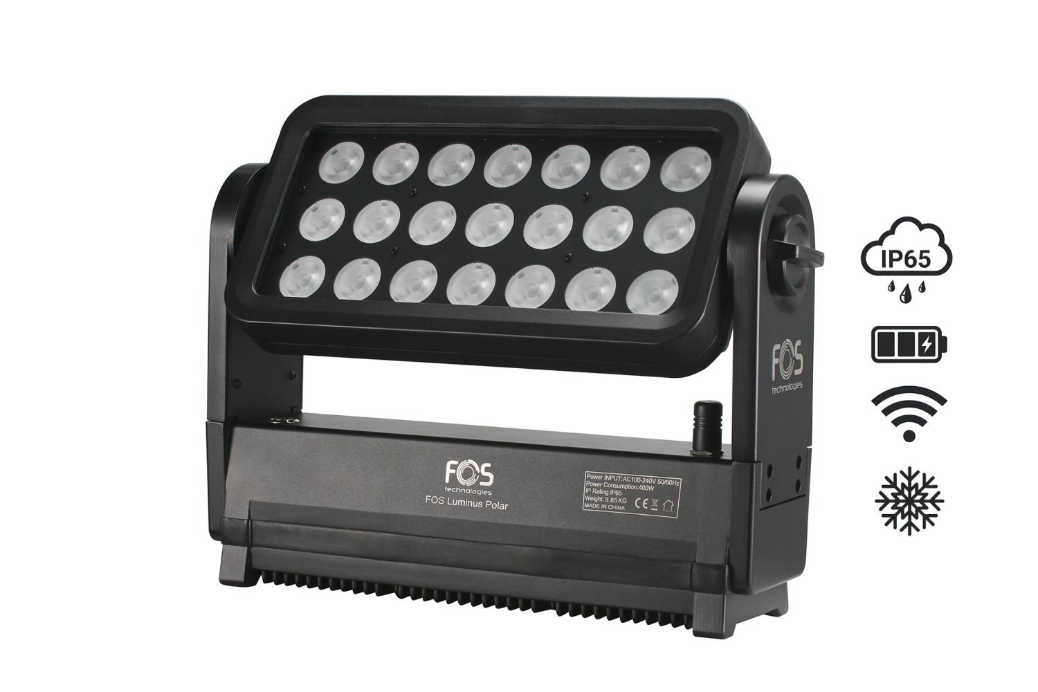 FOS Polar - naświetlacz LED WASH IP65 z akumulatorem i DMX