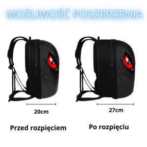  DH Style Cycling Backpack plecak rowerowy motocyklowy 2x ekran LED RGB oczy wodoodporny USB-A aplikacja Bluetooth 